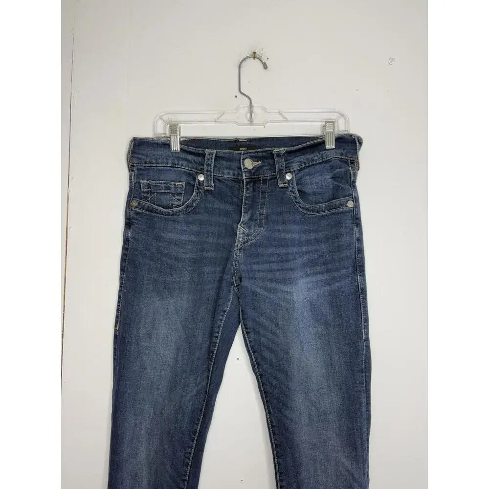 True Religion Jeans Mens 29 X 32 Ricky Relaxed Straight Dark Western Horseshoe